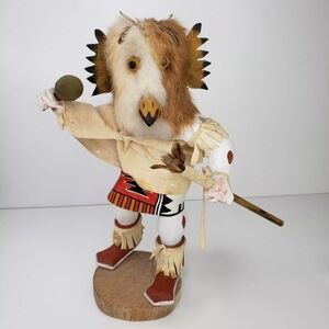 Kachina Hand Carved. Navajo Indian Artist A. Keeto. Hawk Man 12 Inches Tall